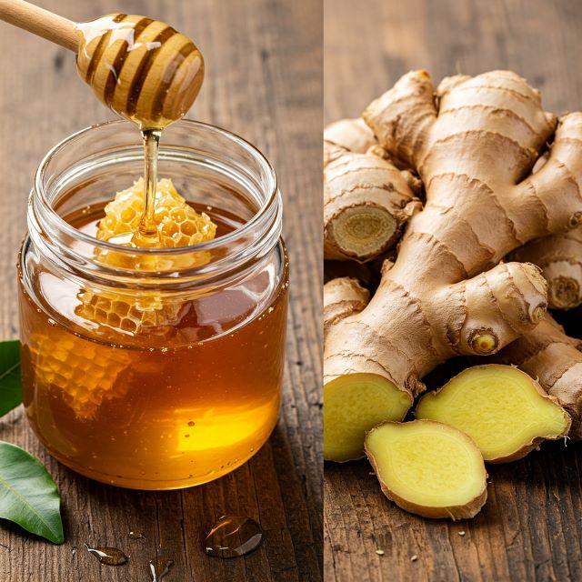 Mật ong kết hợp với gừng Mật ong kết hợp với gừng