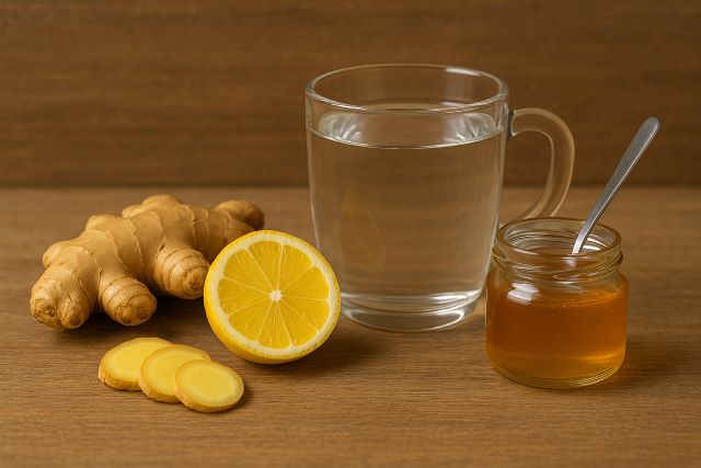 Nguyên liệu để pha nước mật ong gừng Nguyên liệu để pha nước mật ong gừng
