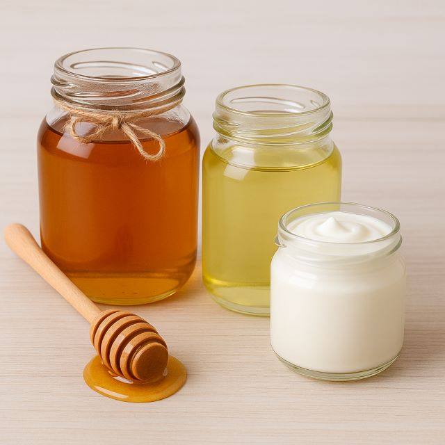 Ủ tóc bằng dầu dừa, mật ong và sữa chua Ủ tóc bằng dầu dừa, mật ong và sữa chua