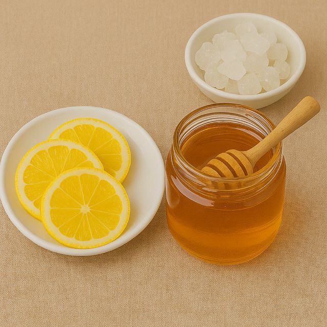 Chanh, mật ong và đường phèn