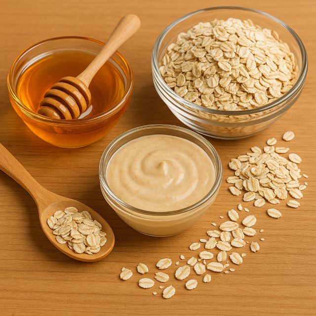 Mặt nạ mật ong và bột yến mạch